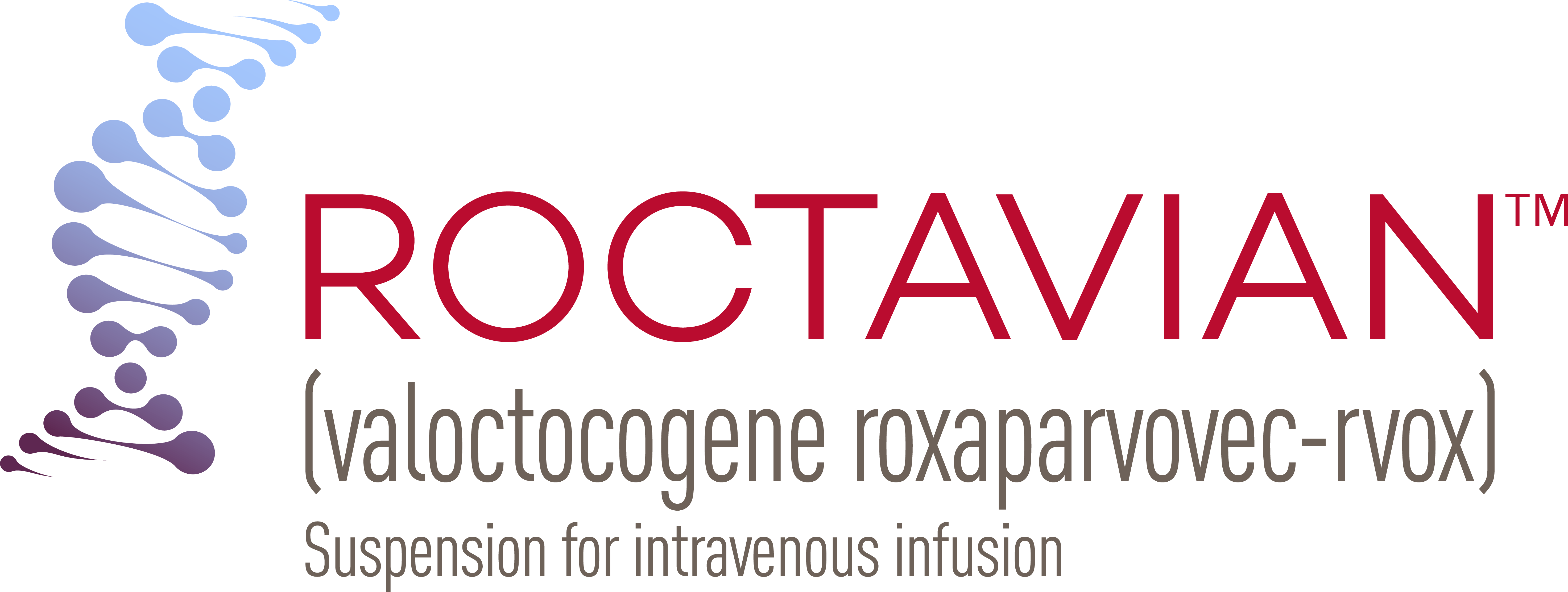 ROCTAVIAN (valoctocogene roxaparvovec-rvox) suspension for intravenous infusion. A graphic representation of a section of DNA